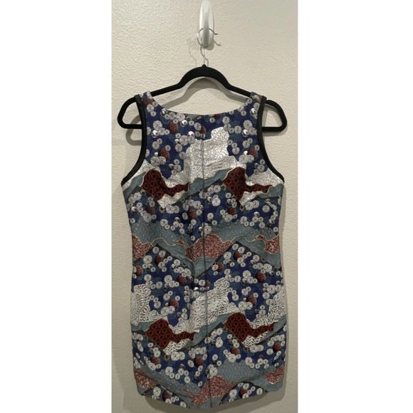 PROENZA SCHOULER Metallic Silver Blue Sleeveless Mini Dress - Picture 1 of 5